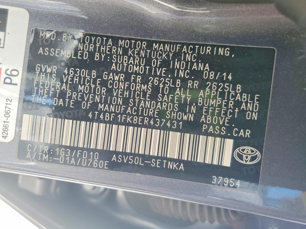 2014 TOYOTA CAMRY LE photo 34
