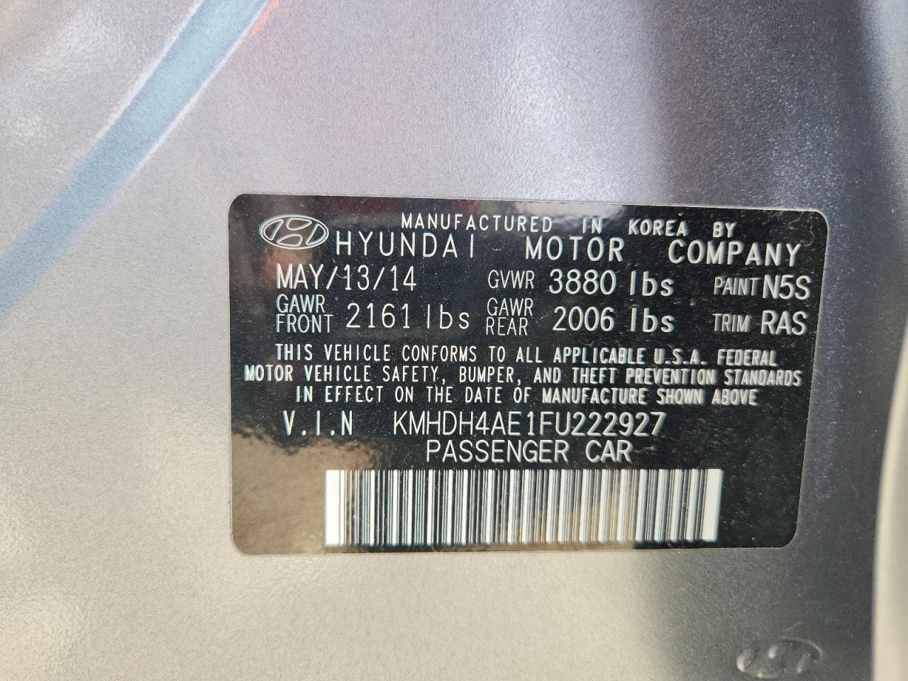 2015 HYUNDAI ELANTRA SE photo 23