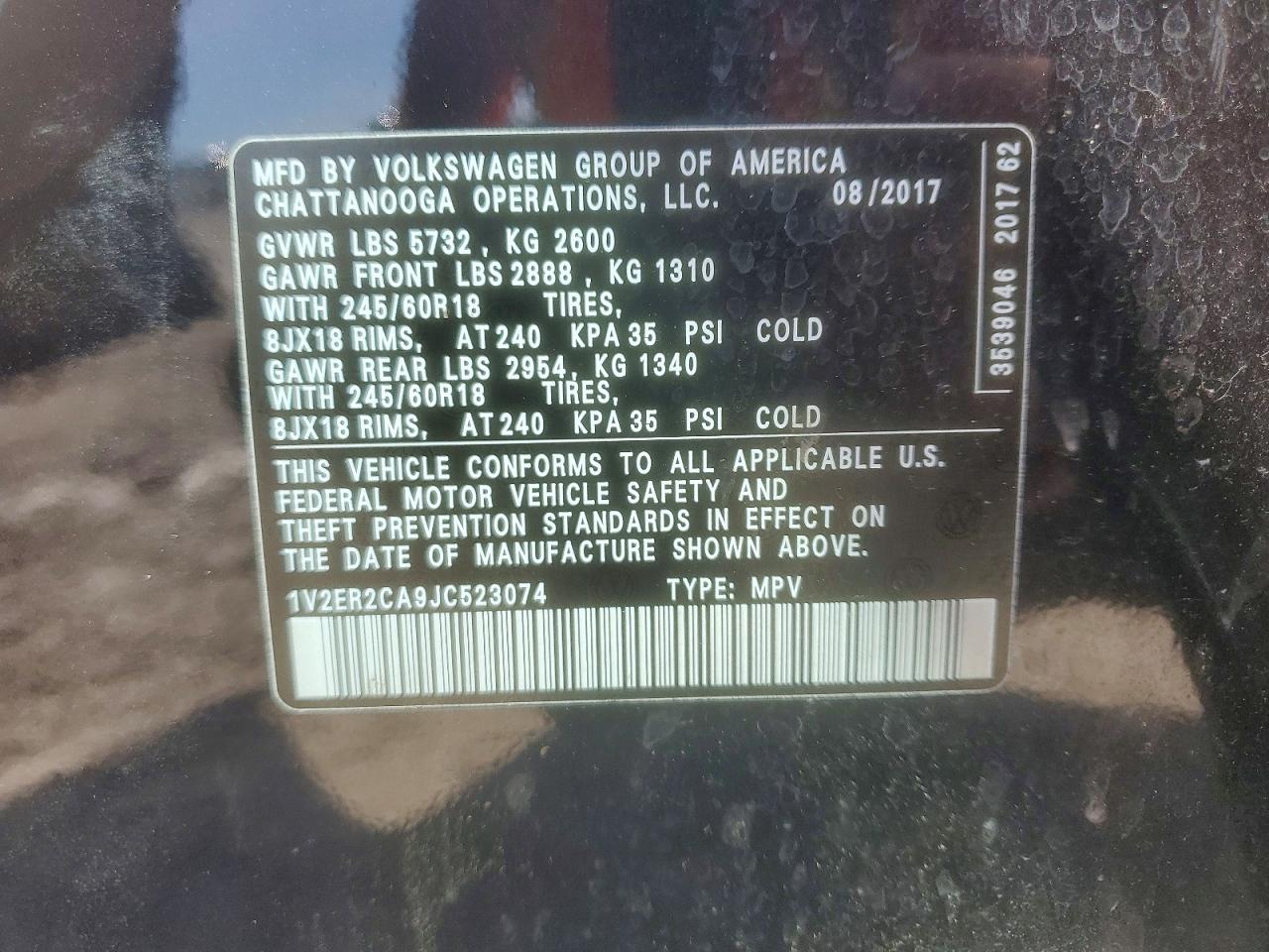 2018 VOLKSWAGEN ATLAS SEL photo 40