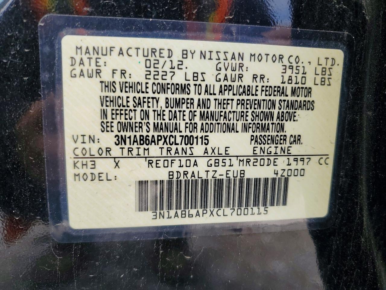 2012 NISSAN SENTRA 2.0 photo 34