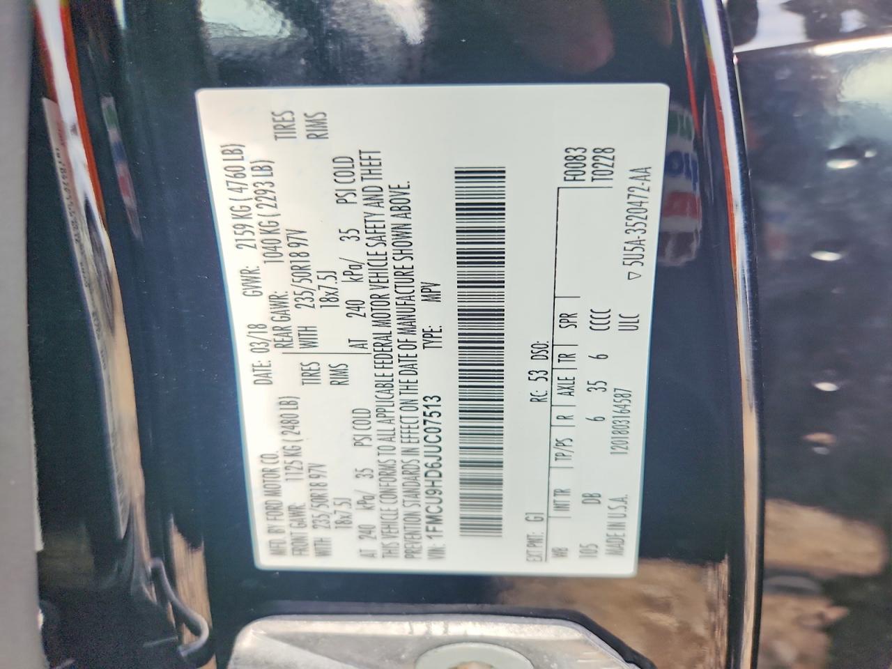 2018 FORD ESCAPE SEL photo 23