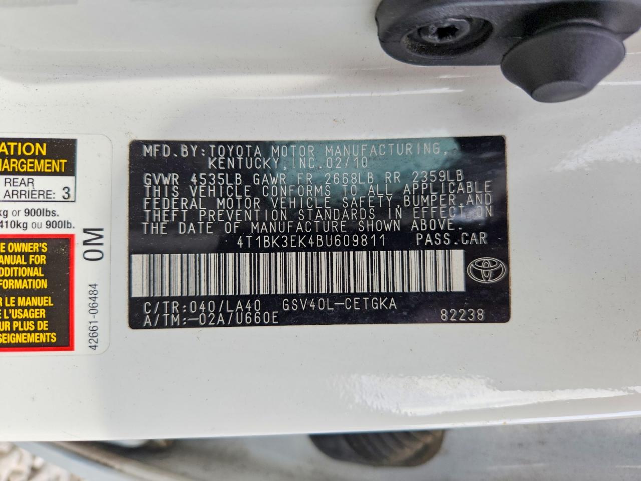 2011 TOYOTA CAMRY XLE V6 photo 37