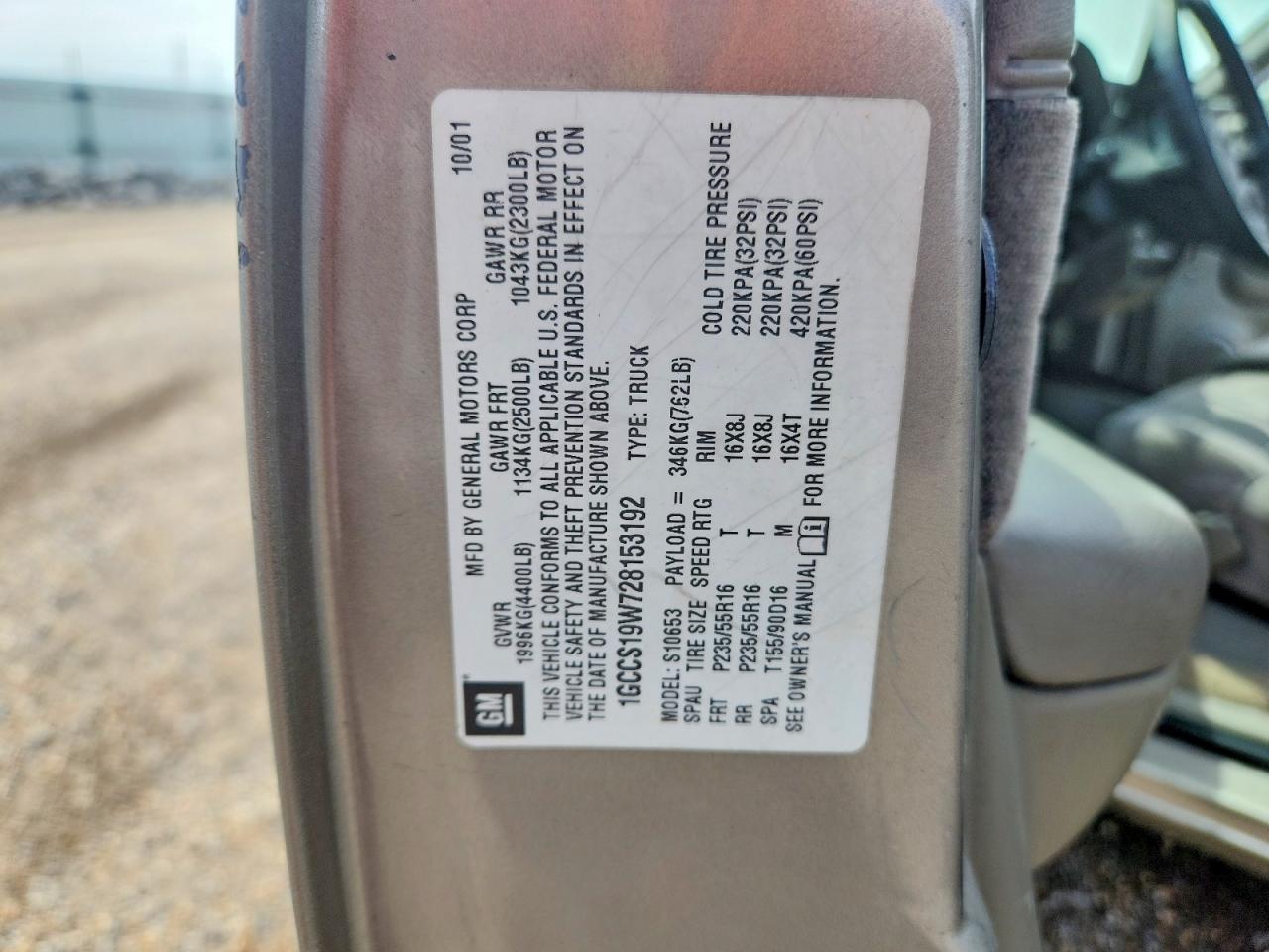 2002 CHEVROLET S TRUCK S10 photo 34