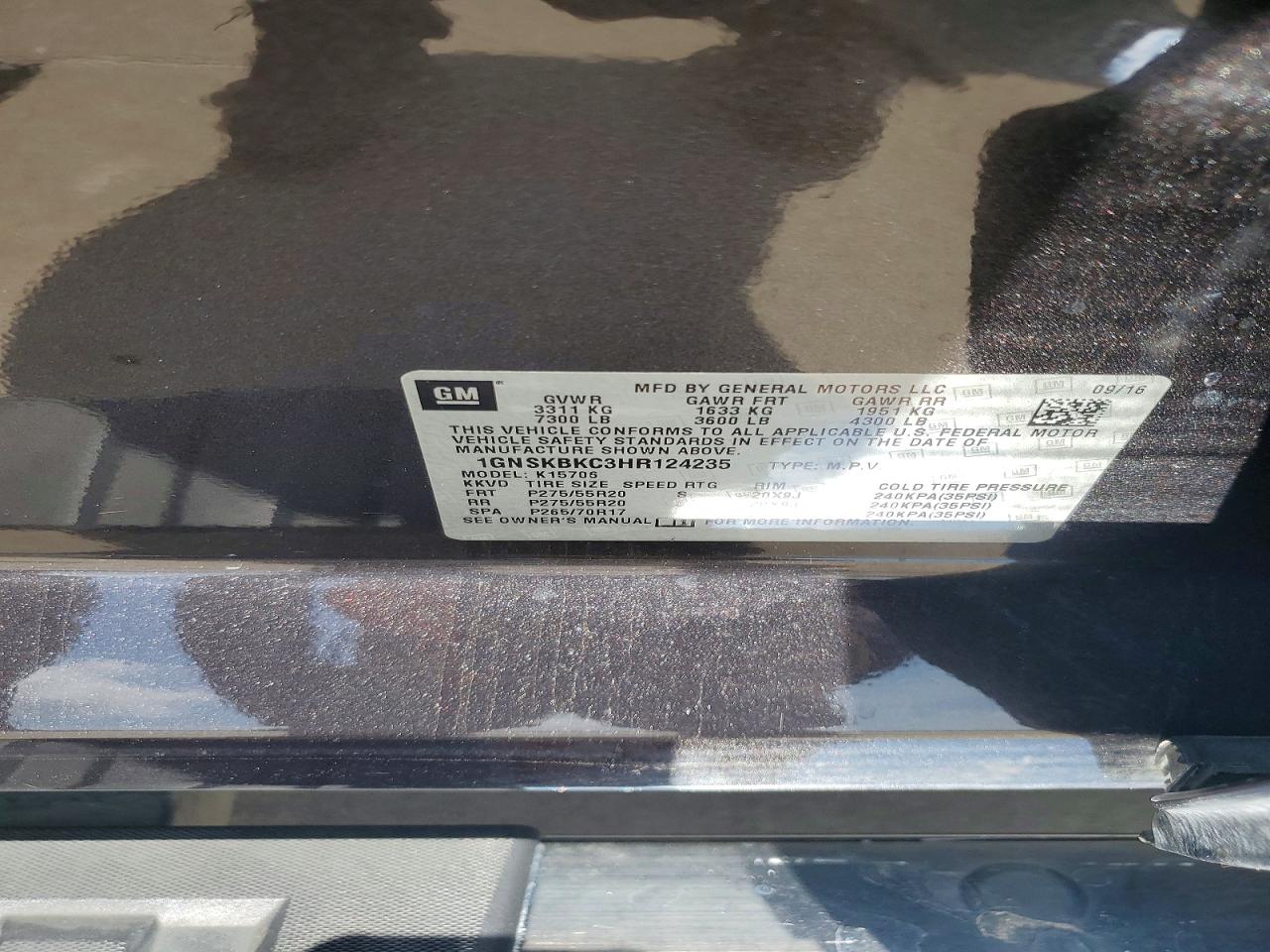 2017 CHEVROLET TAHOE K1500 LT photo 25