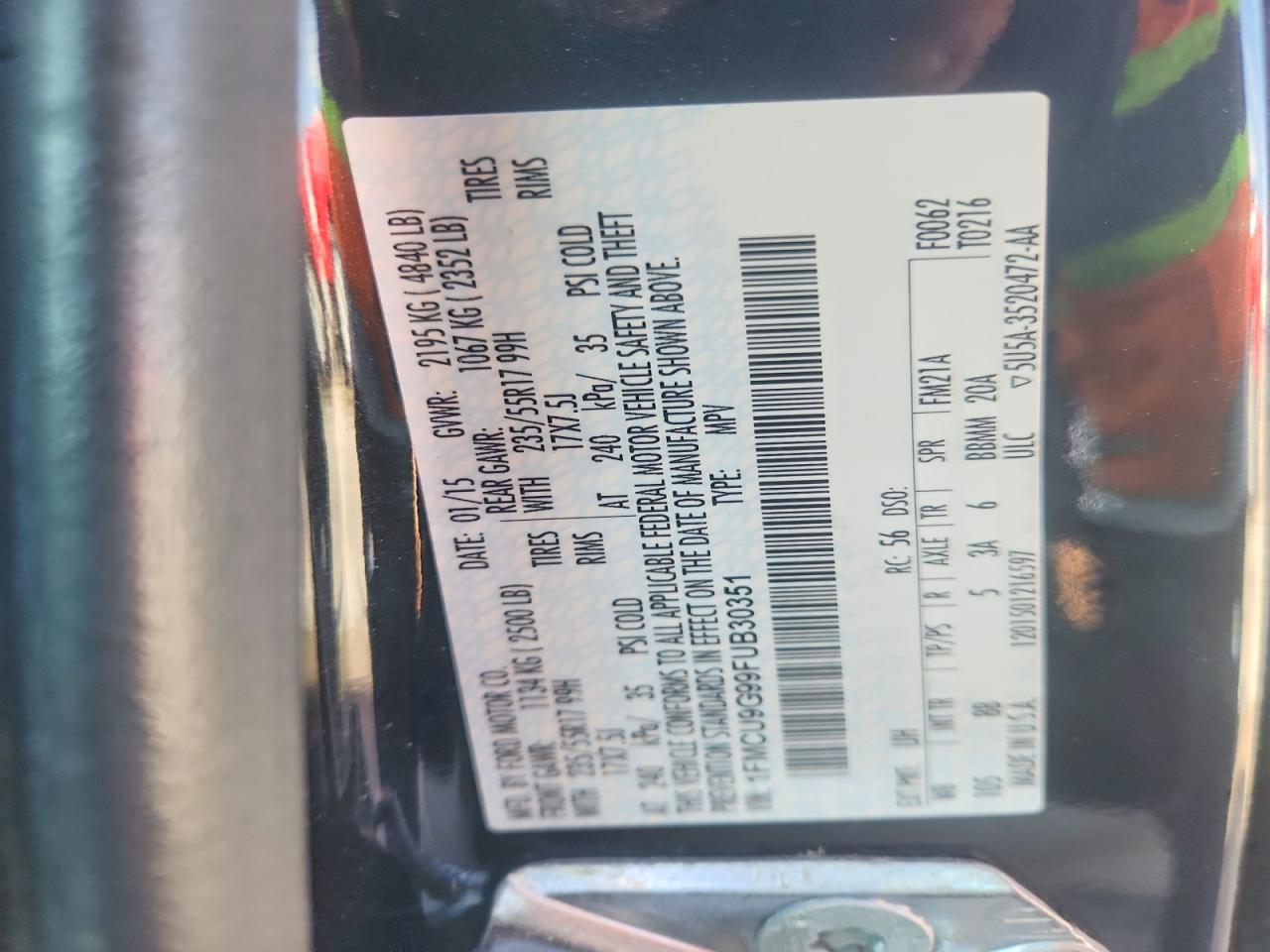 2015 FORD ESCAPE SE photo 25