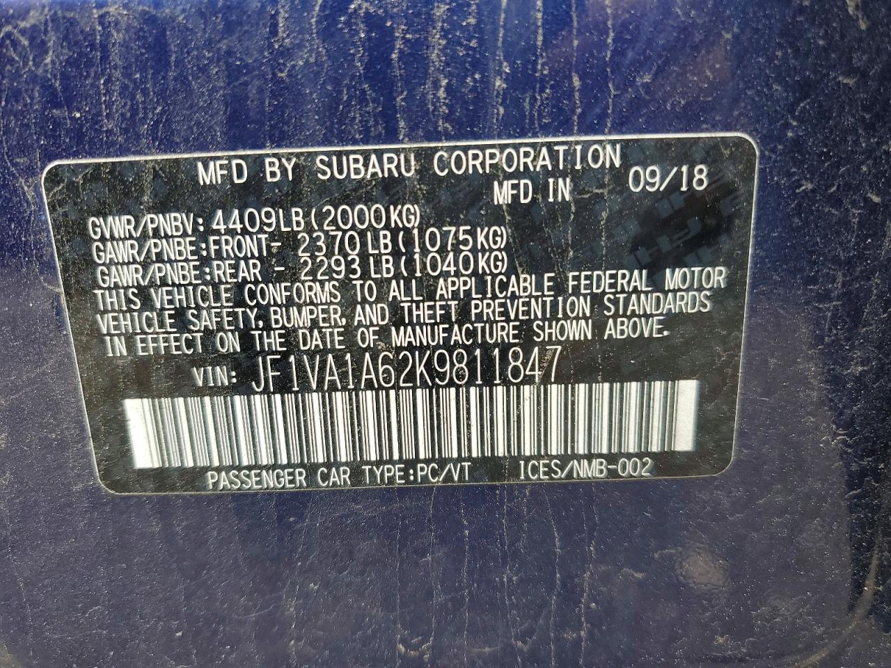 2019 SUBARU WRX photo 34