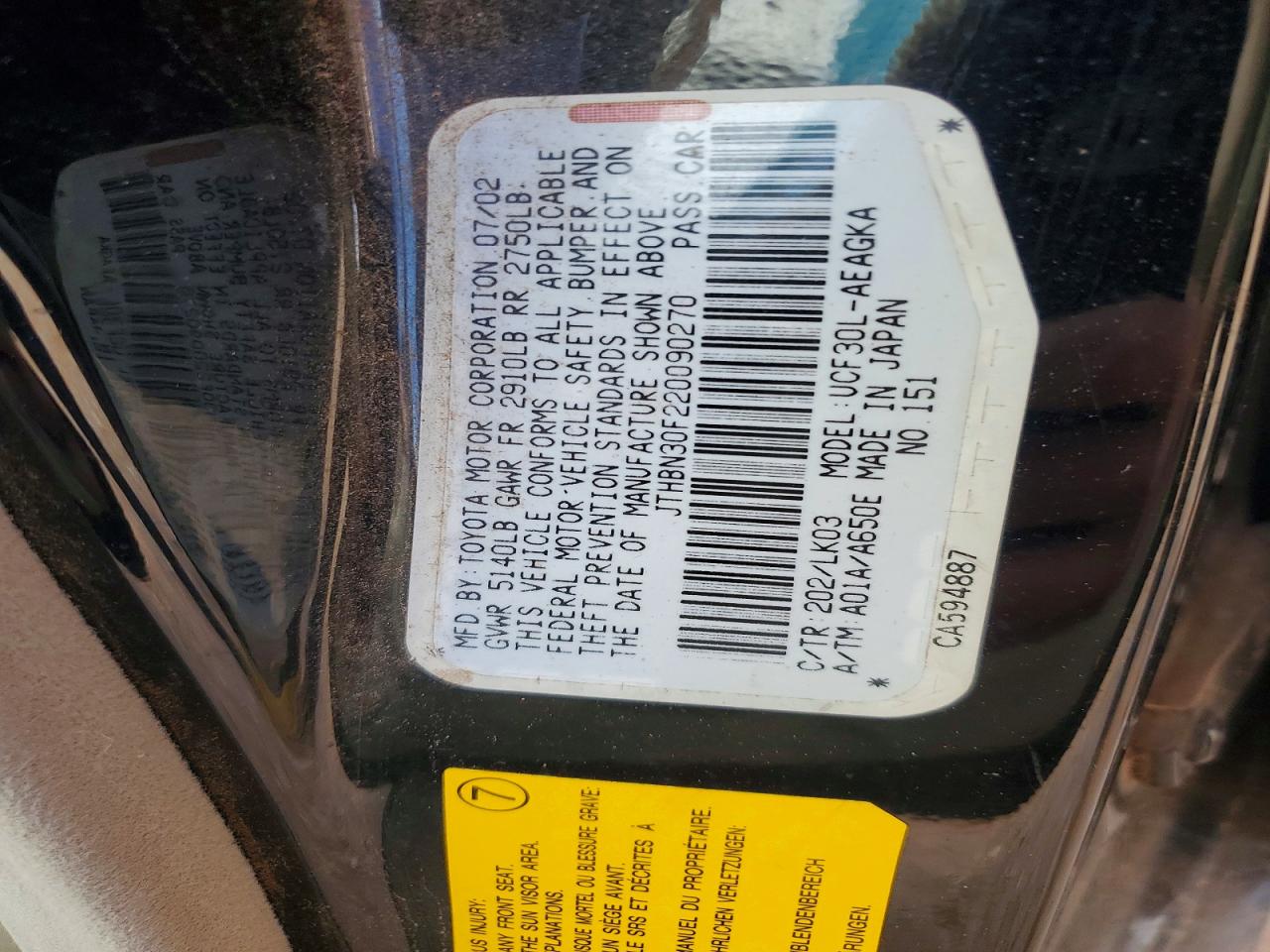 2002 LEXUS LS 430 photo 12