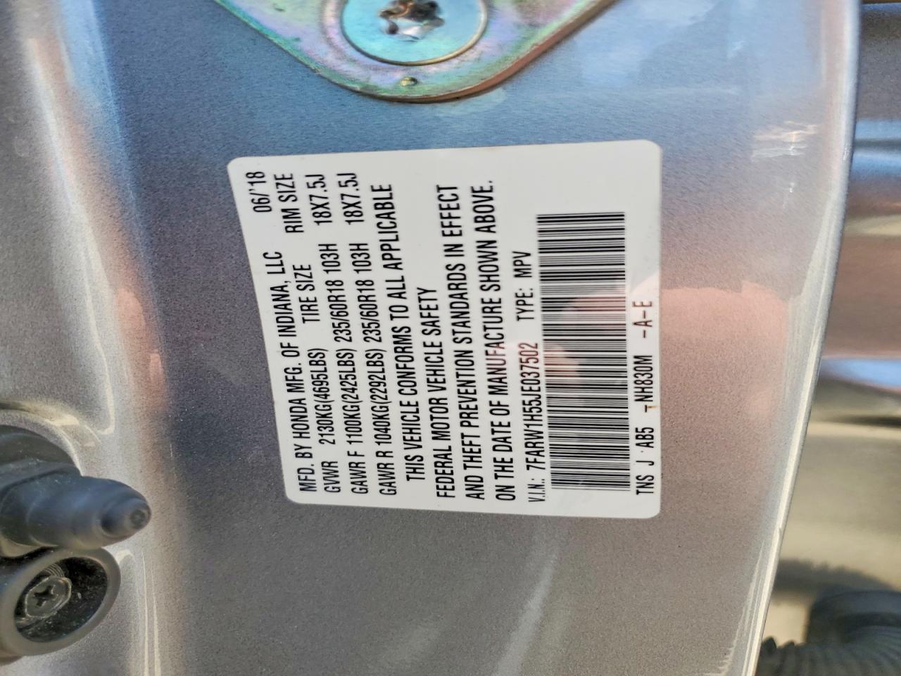 2018 HONDA CR-V EX photo 25