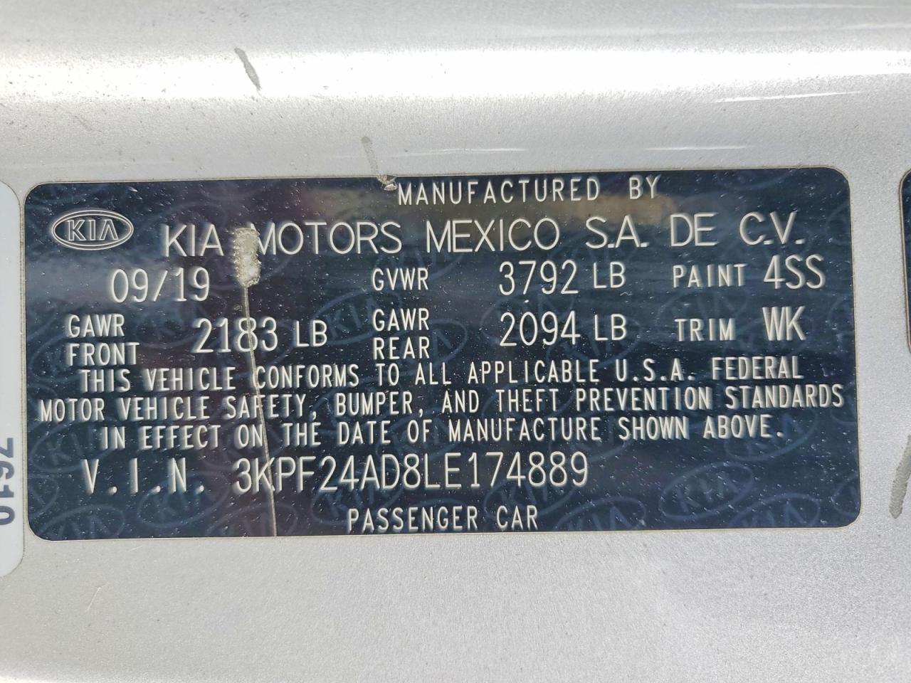 2020 KIA FORTE LXS photo 12