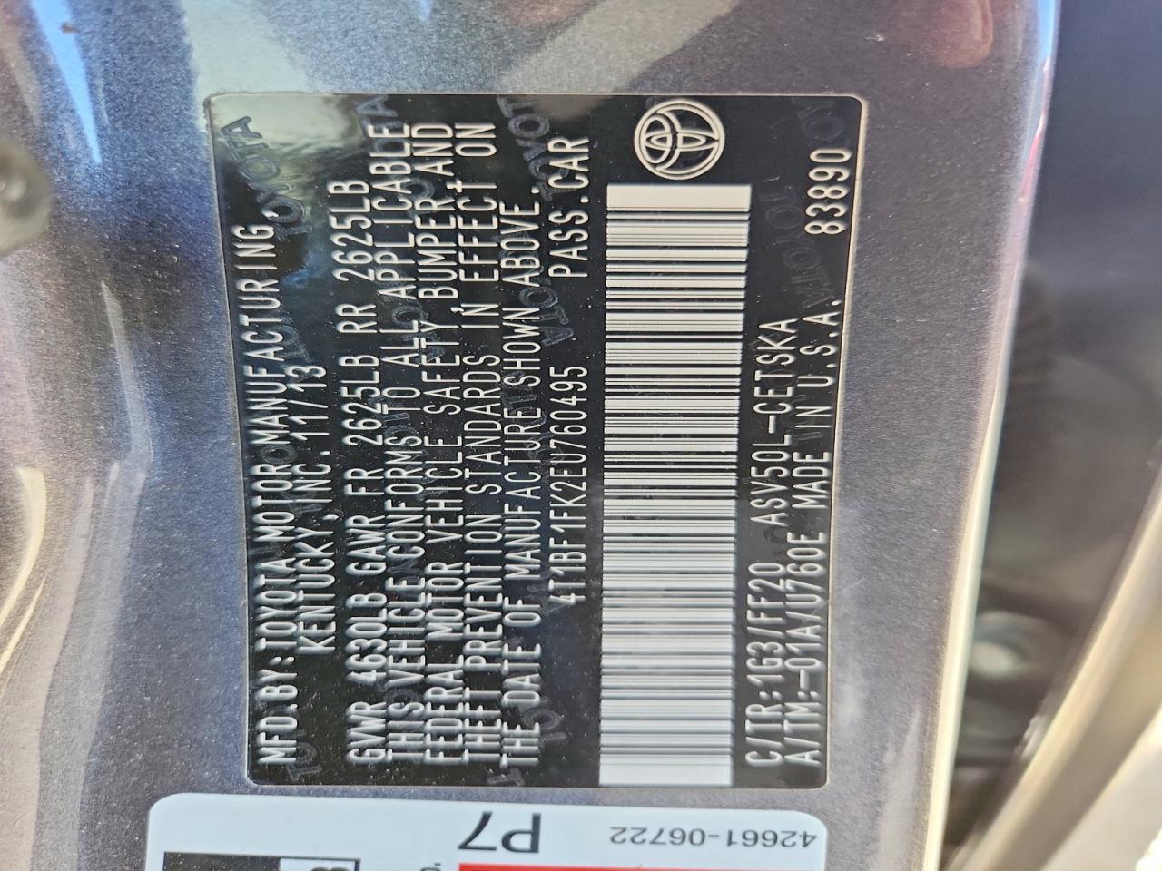 2014 TOYOTA CAMRY SE photo 12