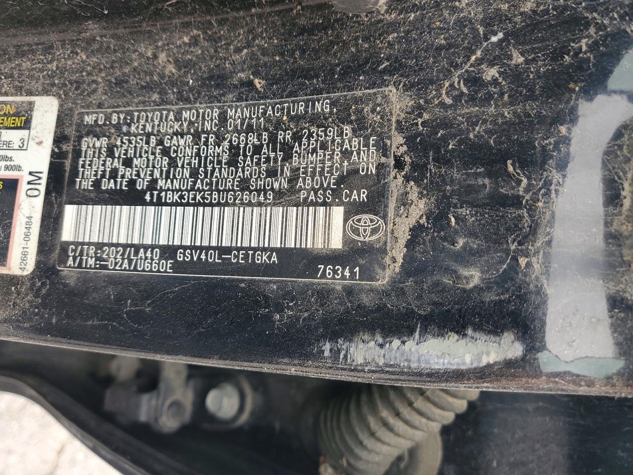 2011 TOYOTA CAMRY XLE V6 photo 12