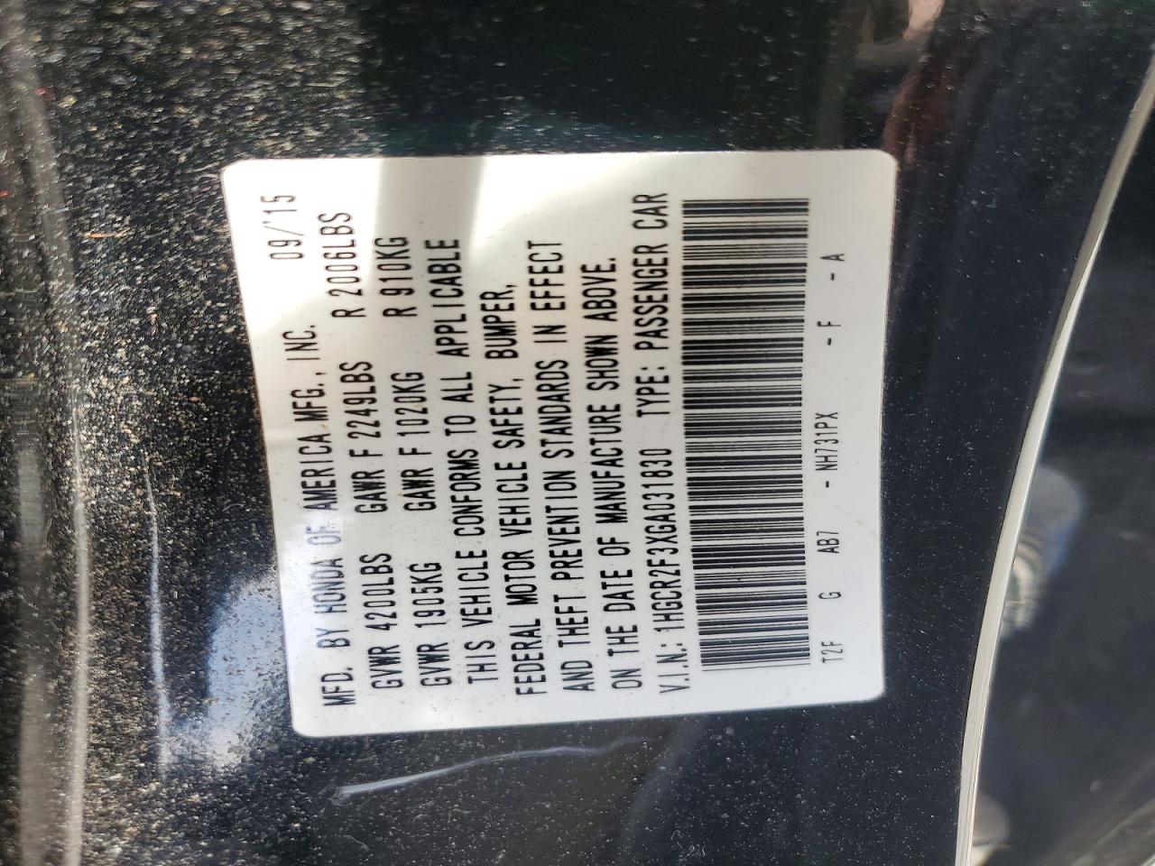2016 HONDA ACCORD LX photo 37