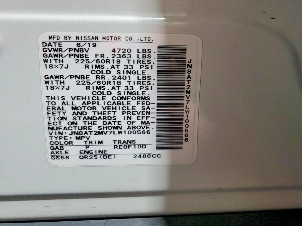 2020 NISSAN ROGUE SV photo 13