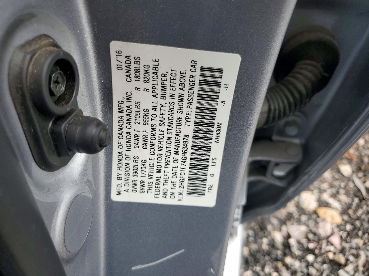 2016 HONDA CIVIC EXL photo 34