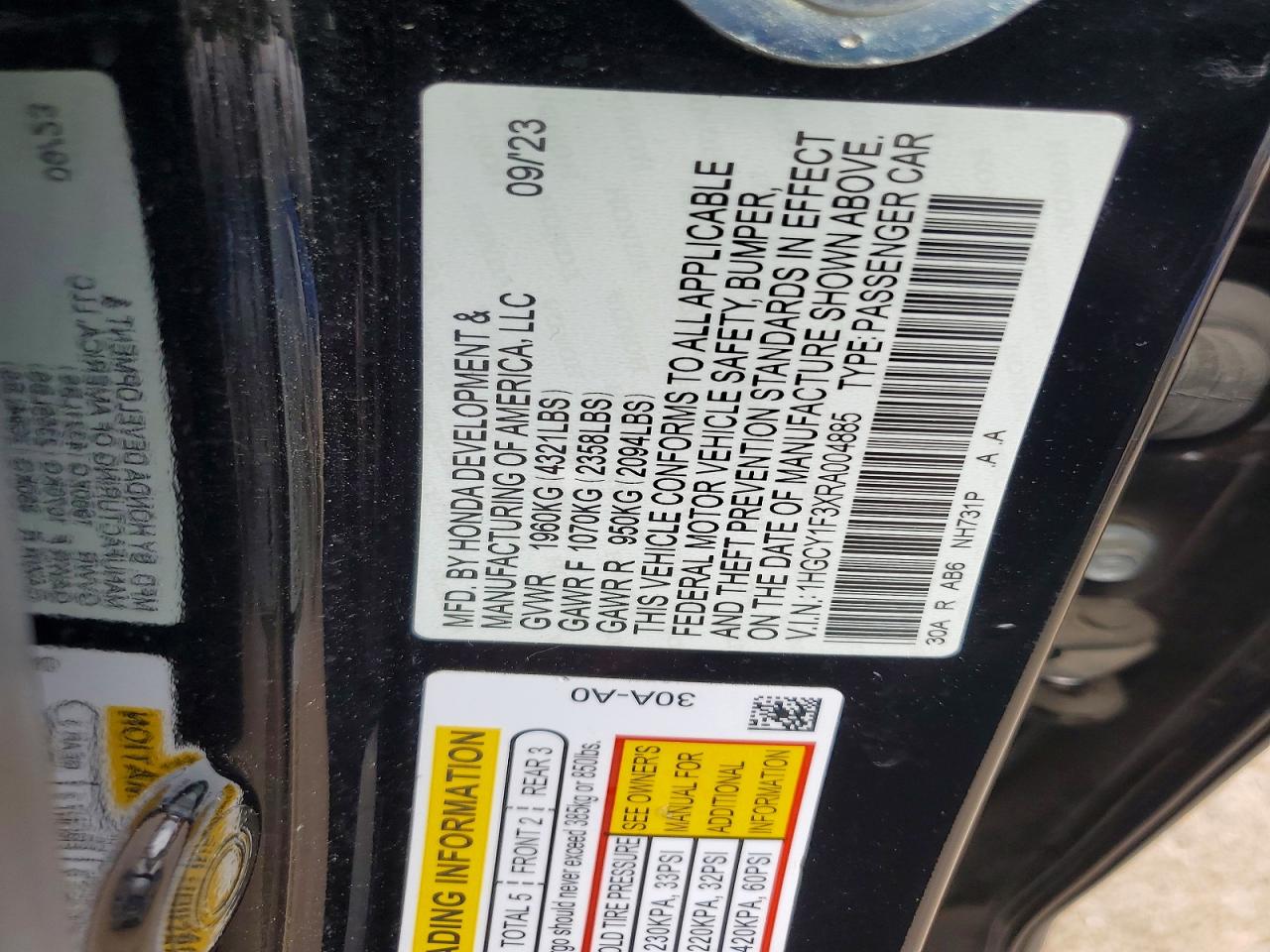 2024 HONDA ACCORD EX photo 34