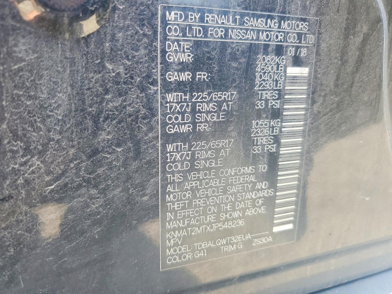2018 NISSAN ROGUE SV photo 14