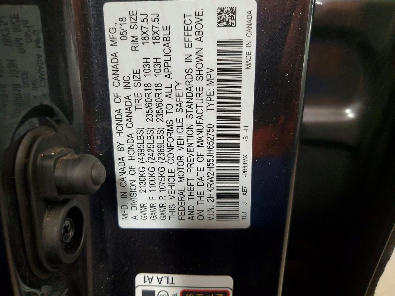 2018 HONDA CR-V EX photo 23