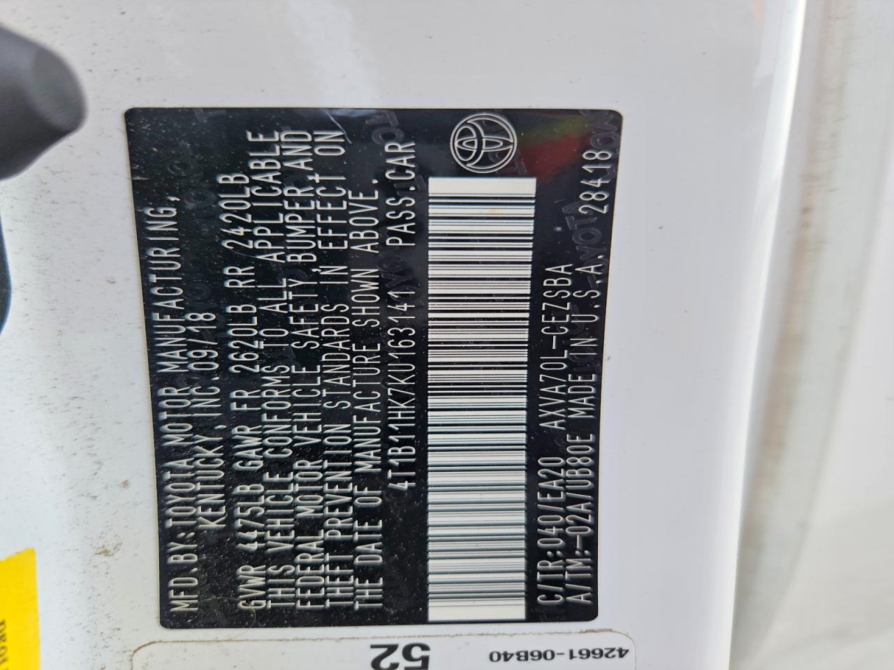 2019 TOYOTA CAMRY SE photo 23