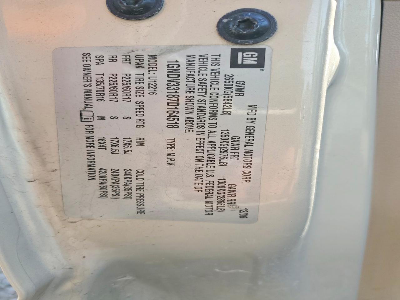 2007 CHEVROLET UPLANDER LT photo 37