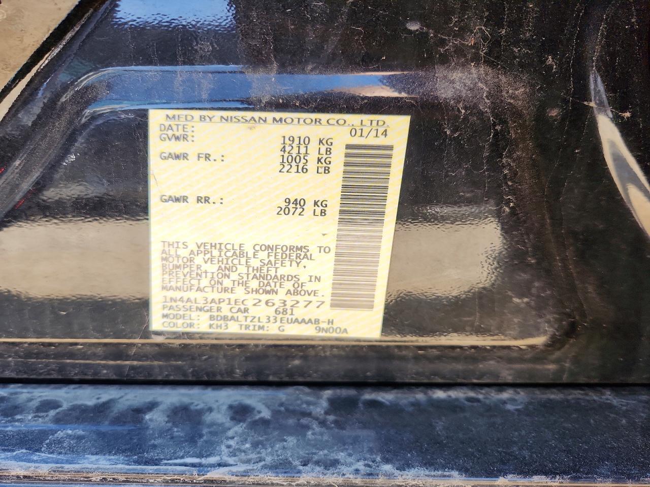 2014 NISSAN ALTIMA 2.5 SV photo 23