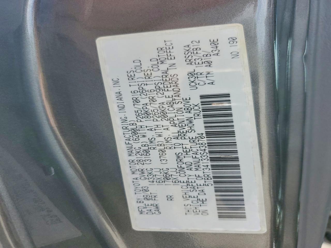 2003 TOYOTA TUNDRA ACCESS CAB SR5 photo 37