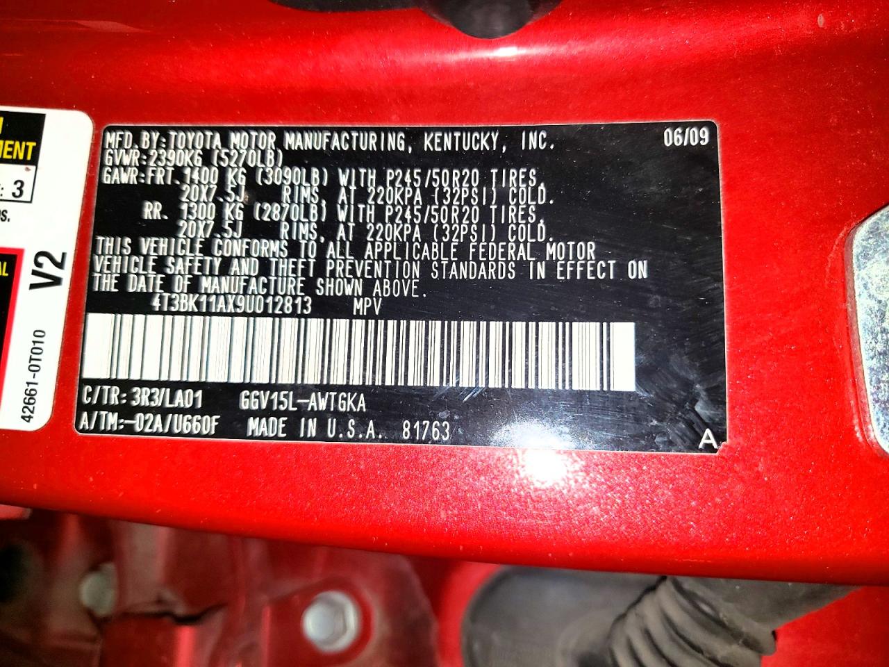 2009 TOYOTA VENZA AWD V6 photo 25