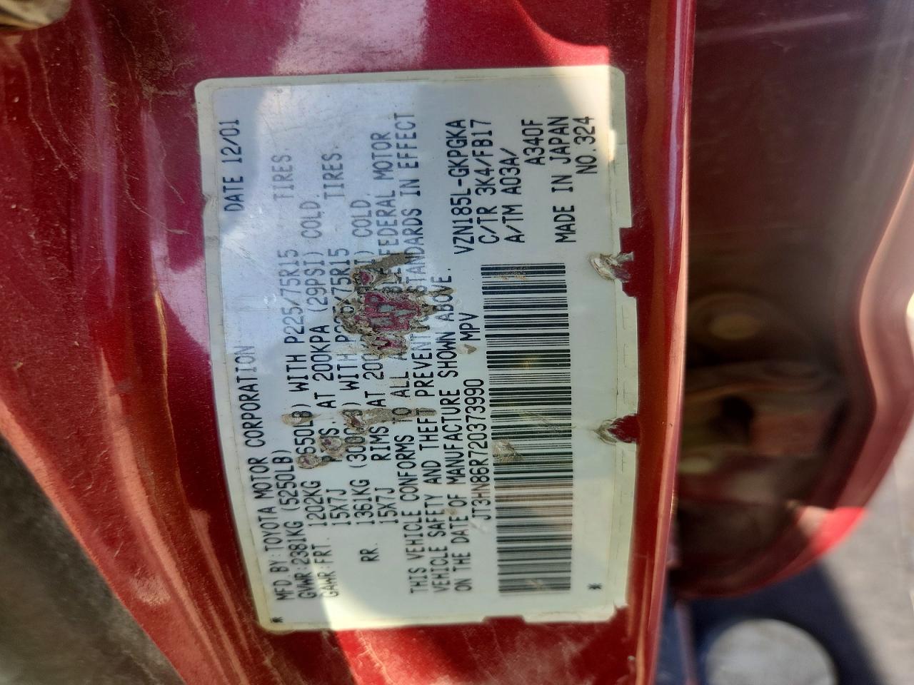 2002 TOYOTA 4RUNNER SR5 photo 25