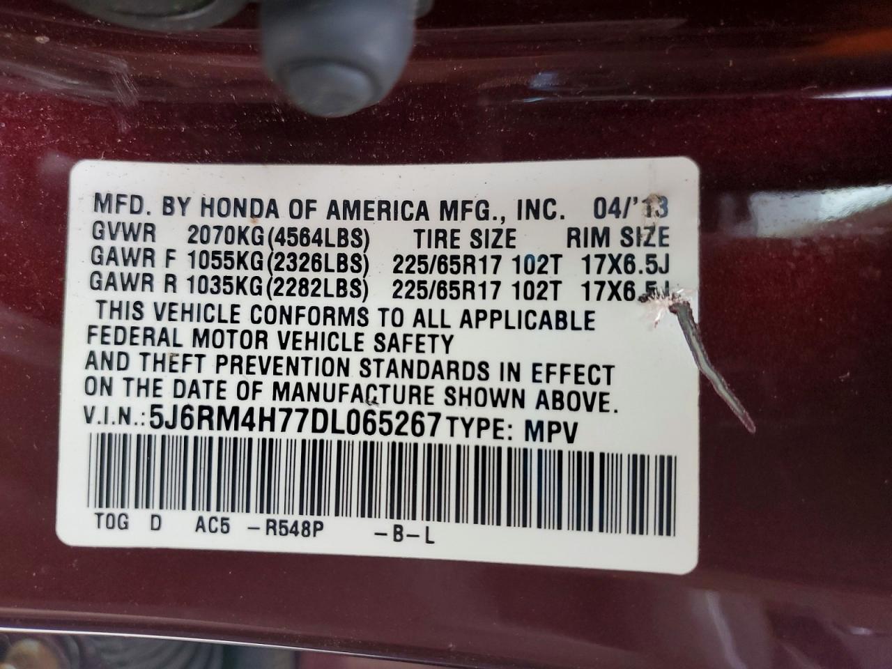 2013 HONDA CR-V EXL photo 25