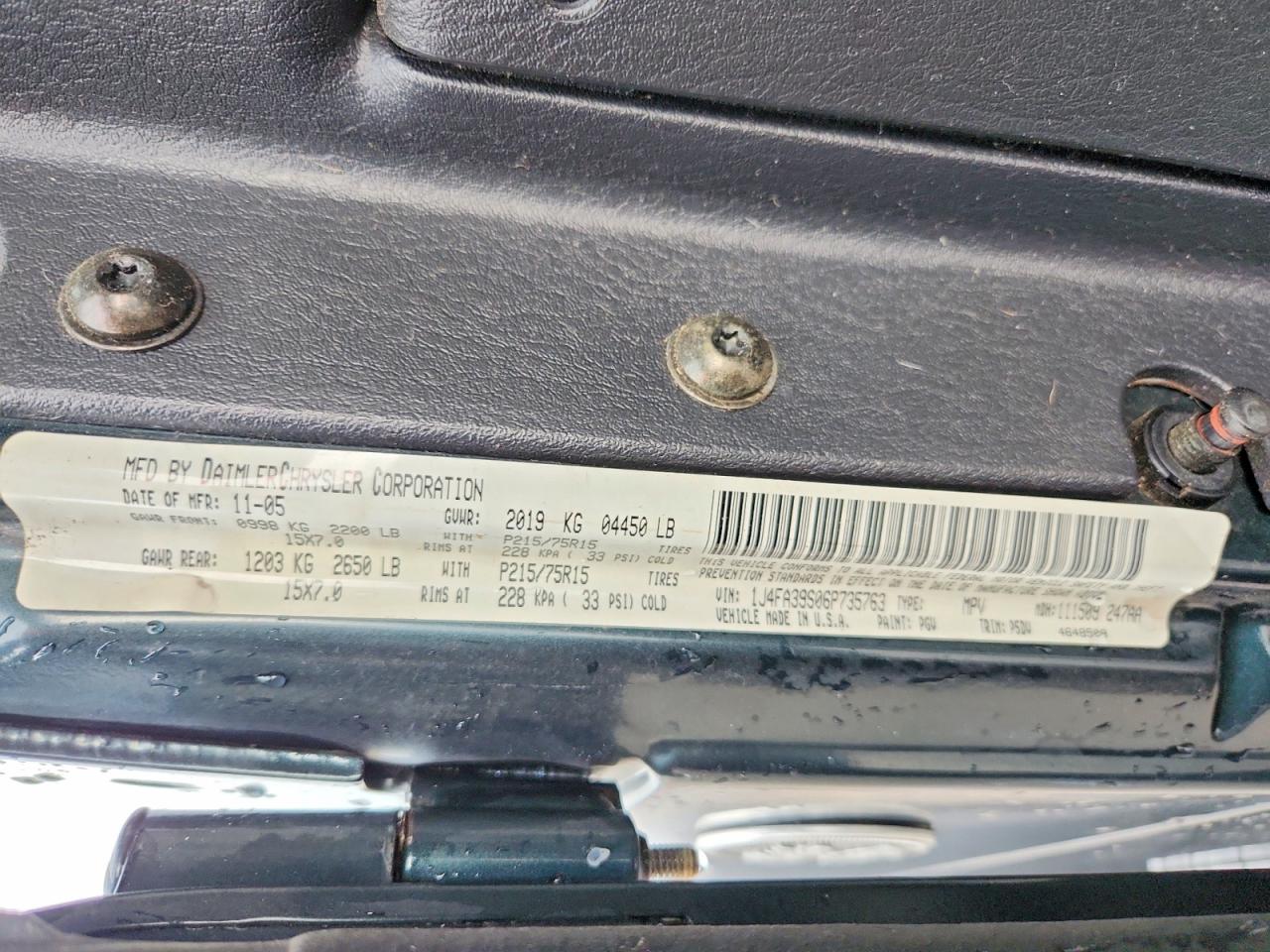 2006 JEEP WRANGLER X photo 25
