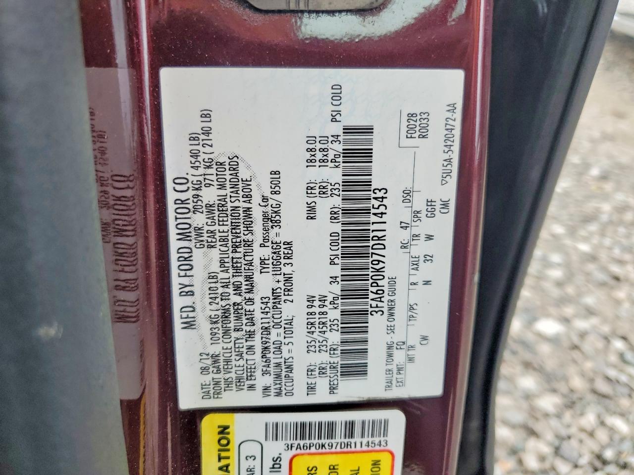 2013 FORD FUSION TITANIUM photo 34