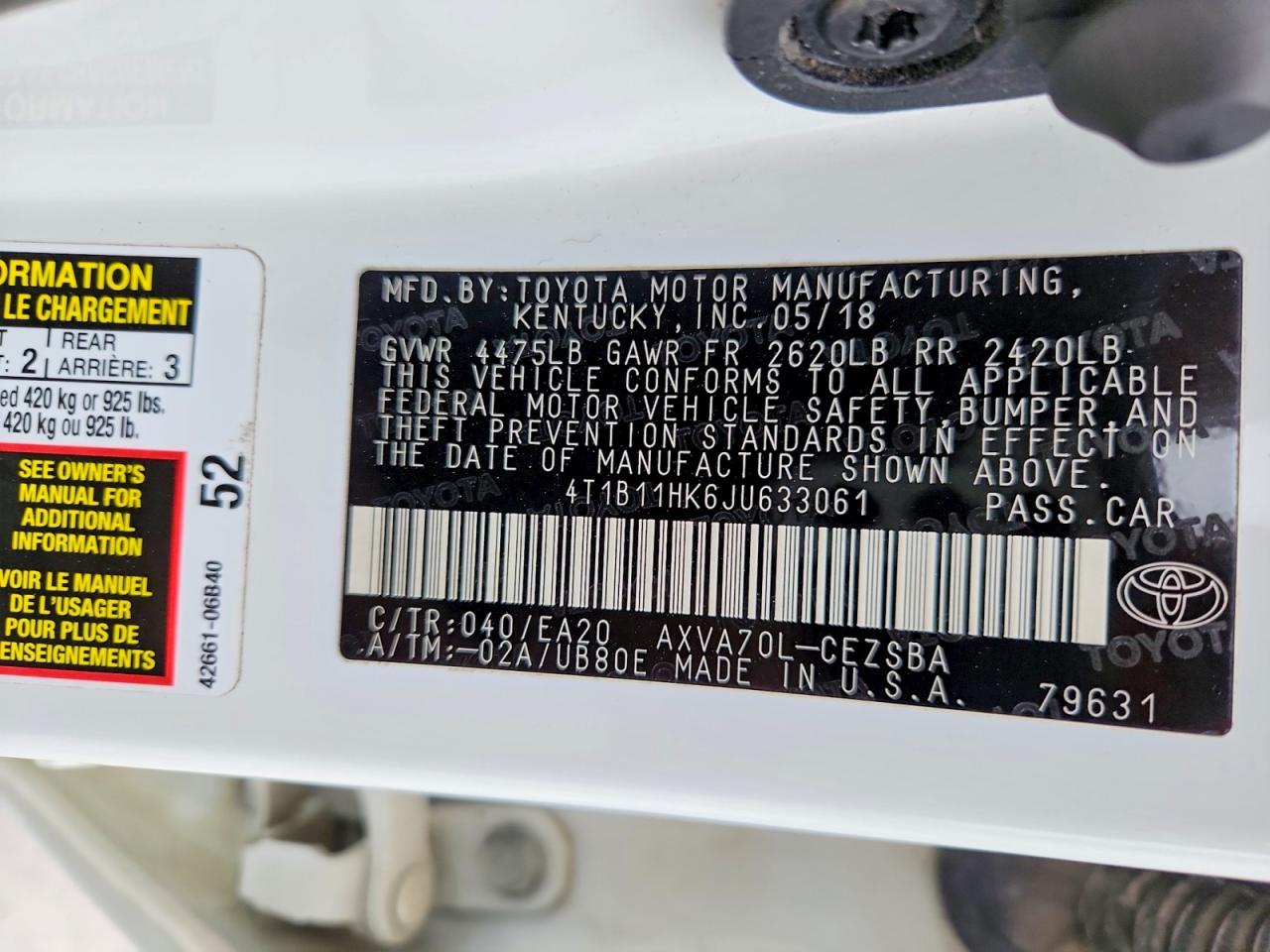 2018 TOYOTA CAMRY SE photo 23