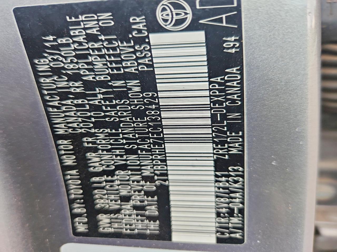 2014 TOYOTA COROLLA LE ECO PLUS photo 34