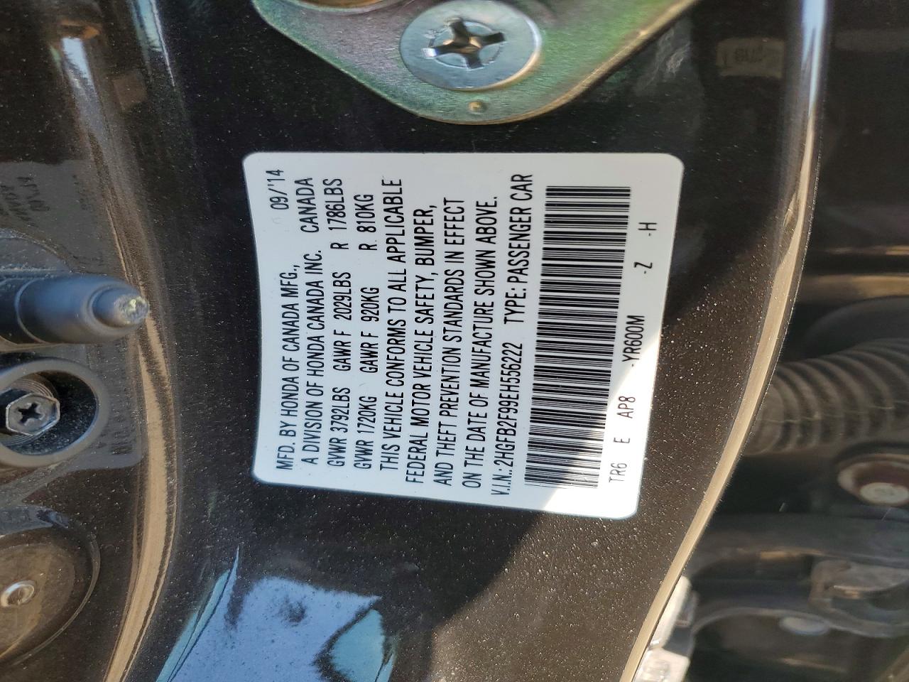 2014 HONDA CIVIC EXL photo 23