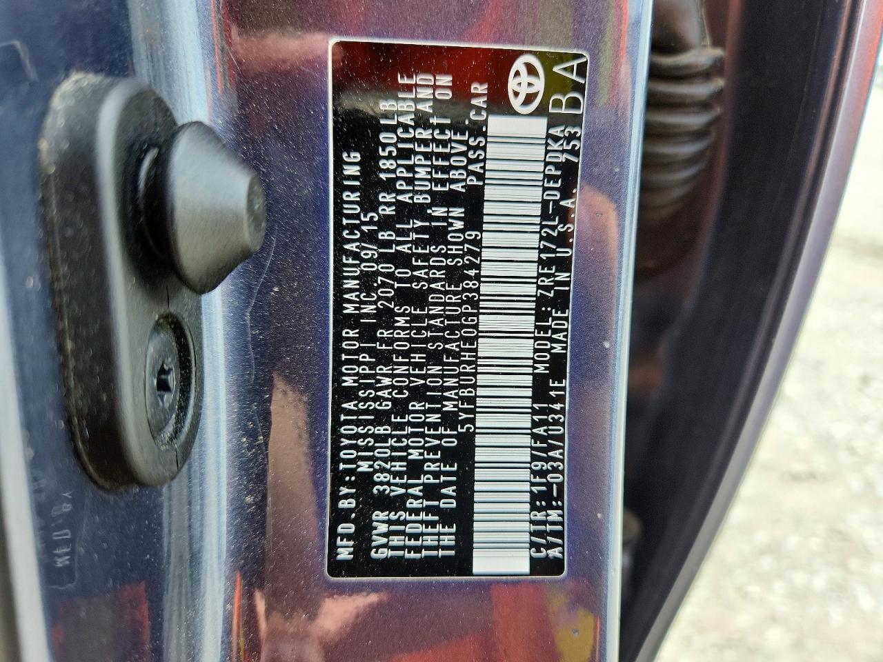 2016 TOYOTA COROLLA L photo 23
