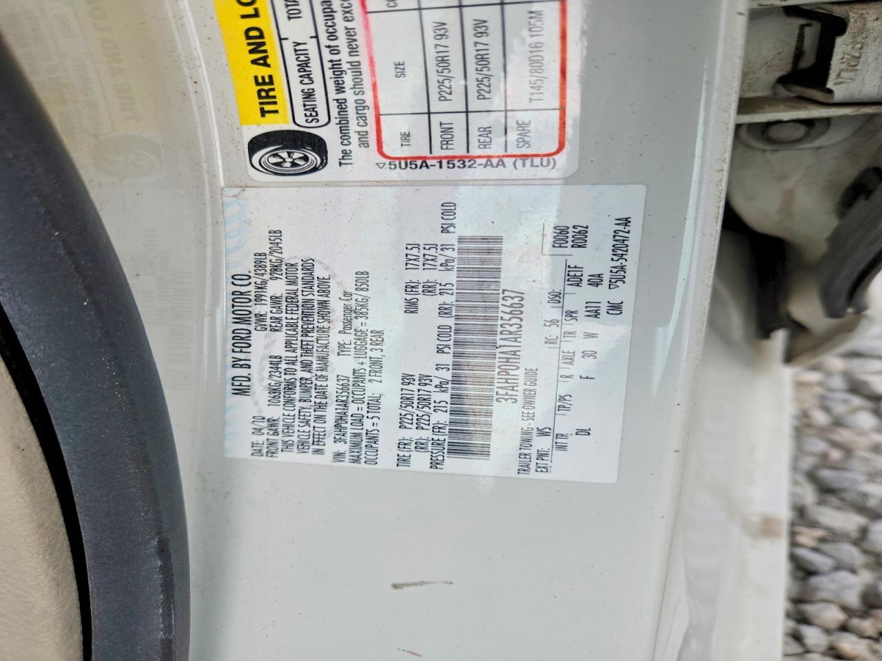 2010 FORD FUSION SE photo 25
