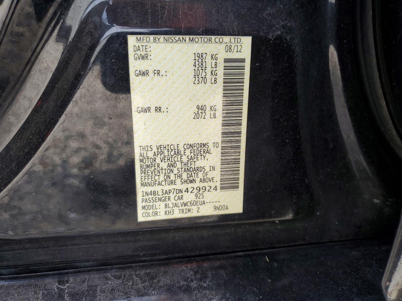 2013 NISSAN ALTIMA 3.5 S photo 23