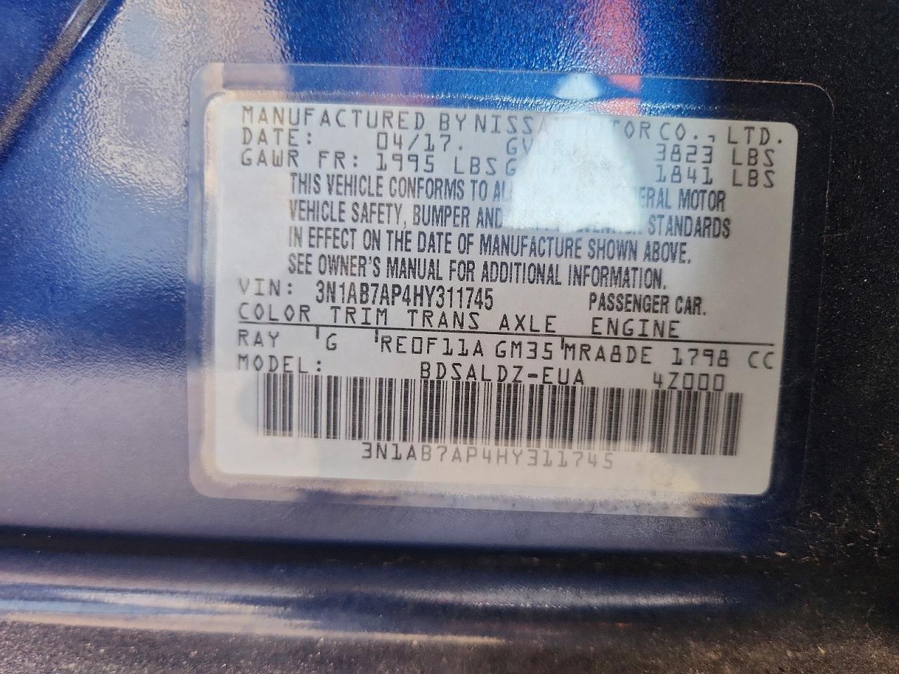 2017 NISSAN SENTRA SV photo 25