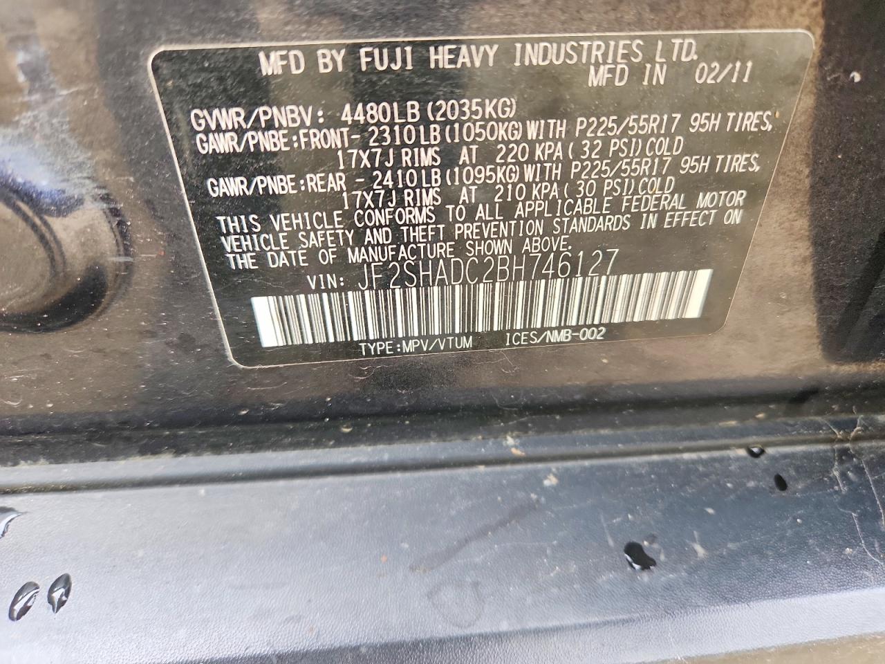 2011 SUBARU FORESTER 2.5X PREMIUM photo 40