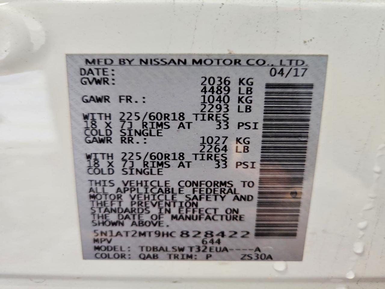 2017 NISSAN ROGUE S photo 25