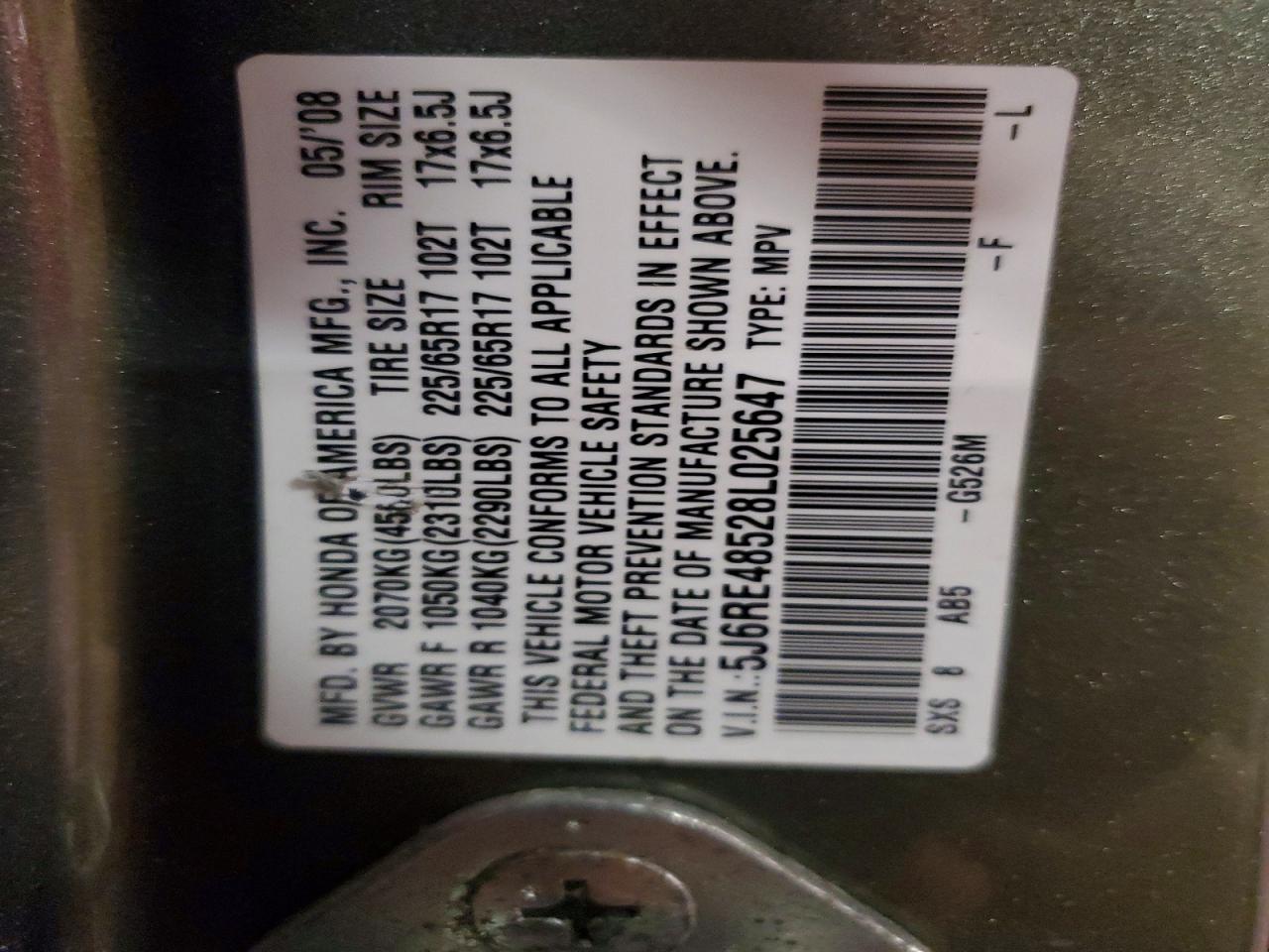 2008 HONDA CR-V EX photo 25