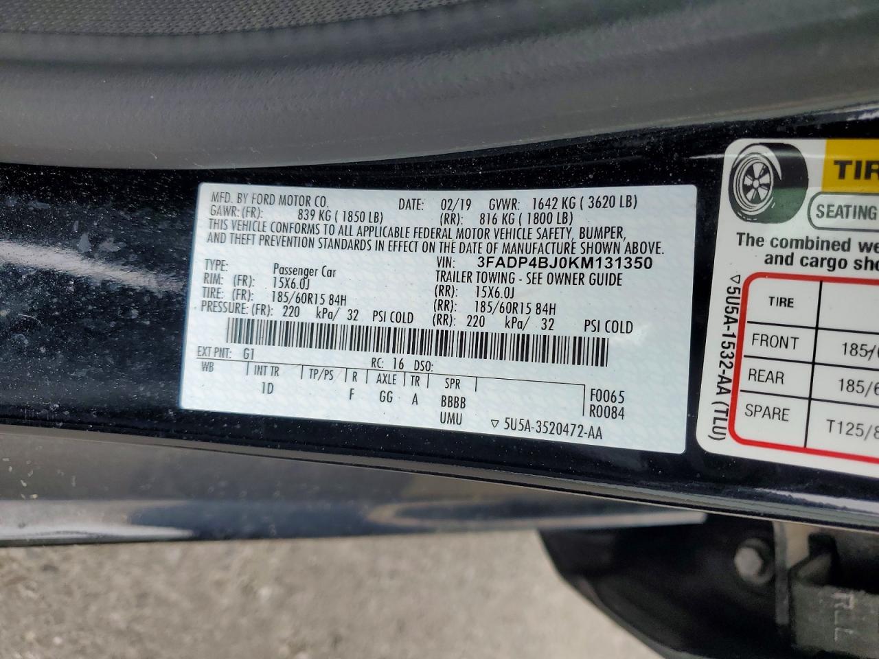 2019 FORD FIESTA SE photo 23