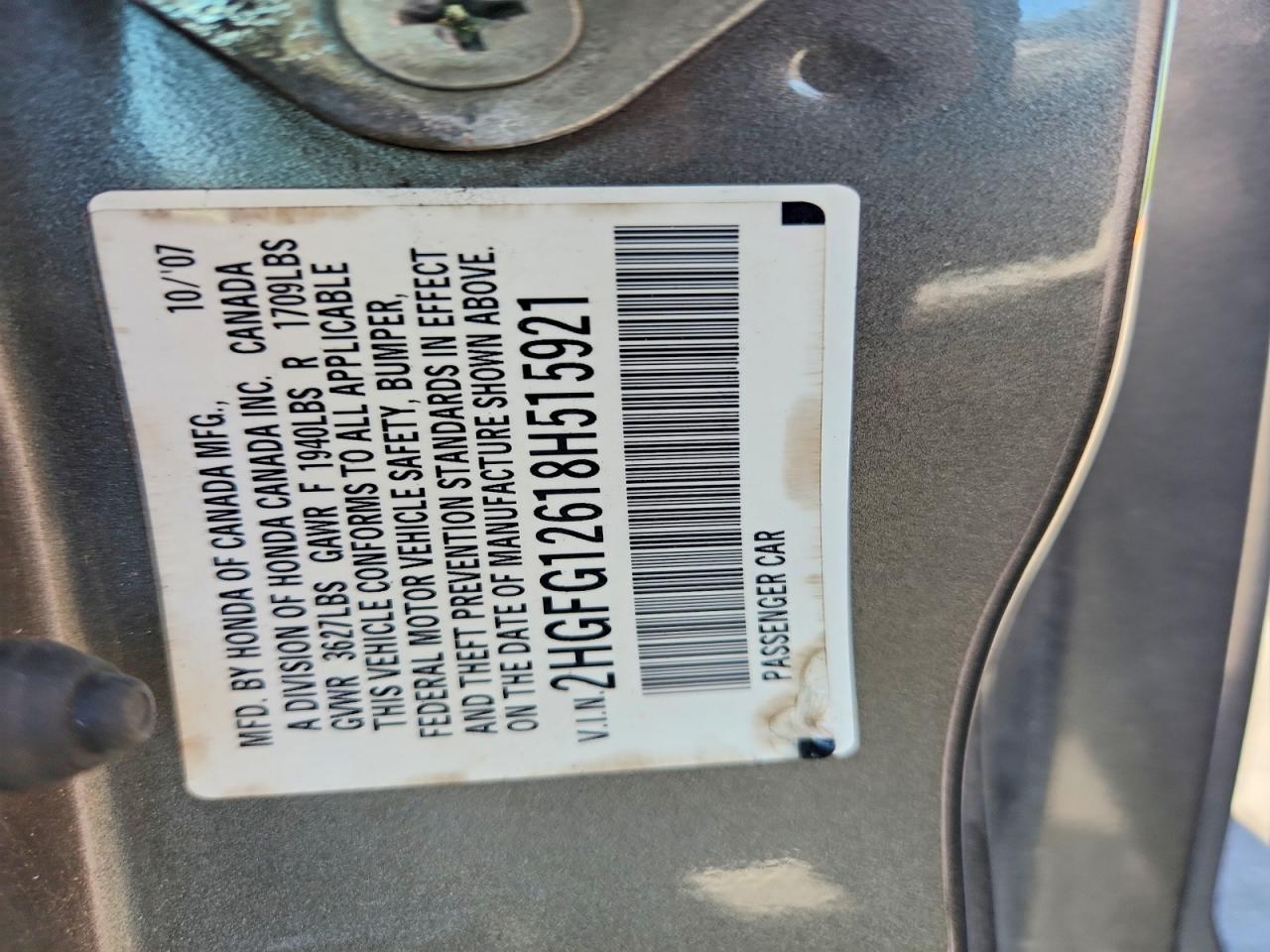 2008 HONDA CIVIC LX photo 25