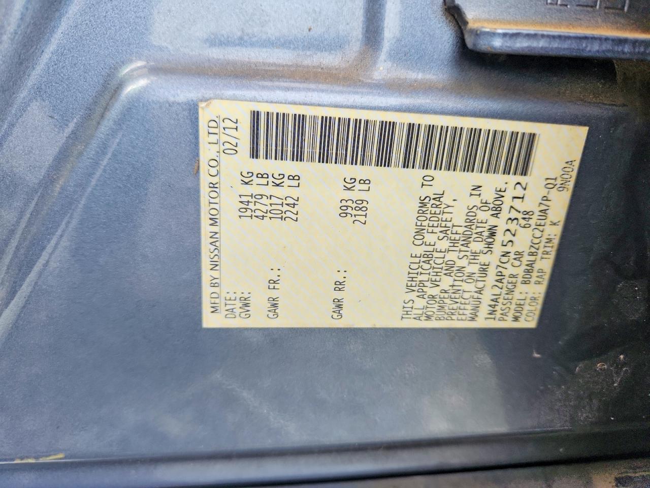 2012 NISSAN ALTIMA 2.5 photo 23