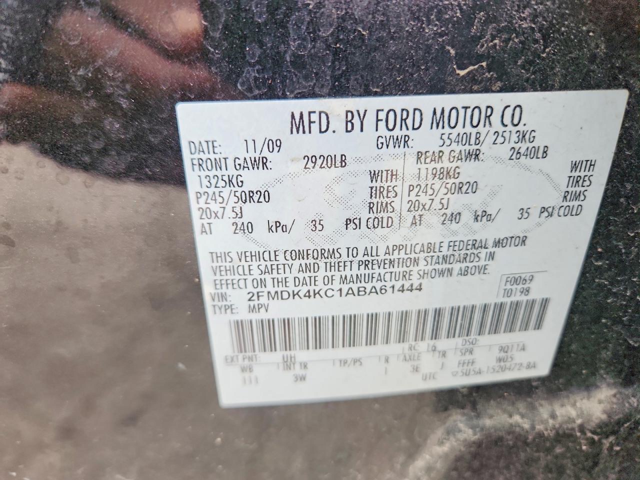 2010 FORD EDGE LIMITED photo 25