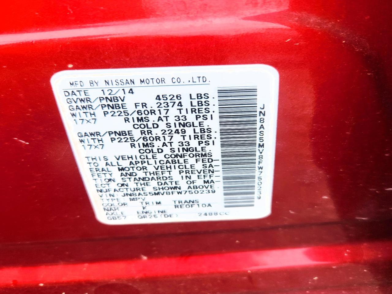 2015 NISSAN ROGUE SELECT S photo 25