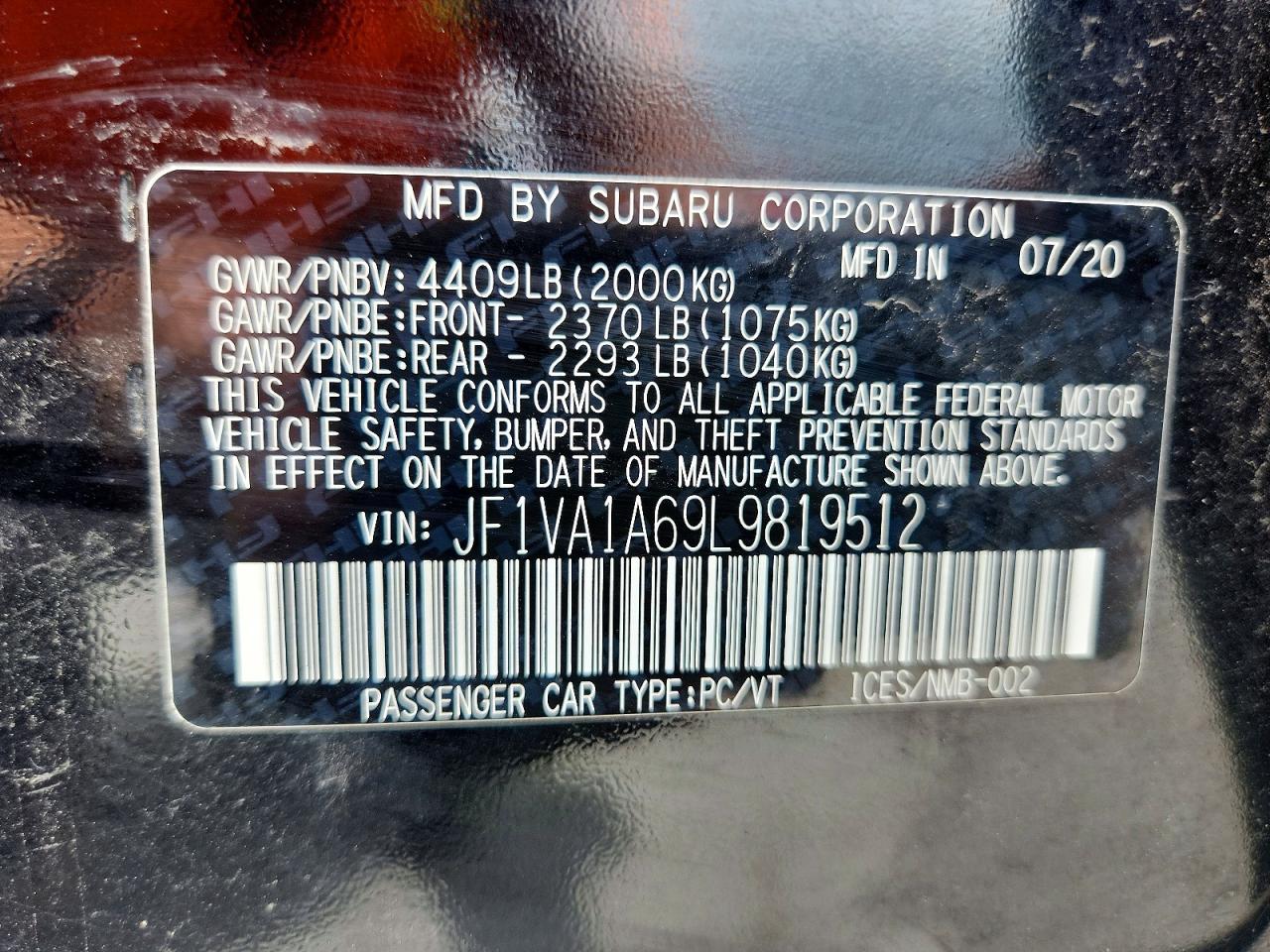 2020 SUBARU WRX photo 25