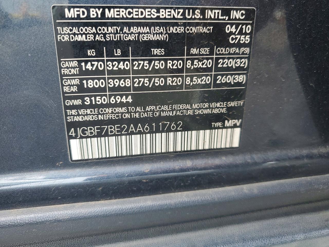 2010 MERCEDES-BENZ GL 450 4MATIC photo 23