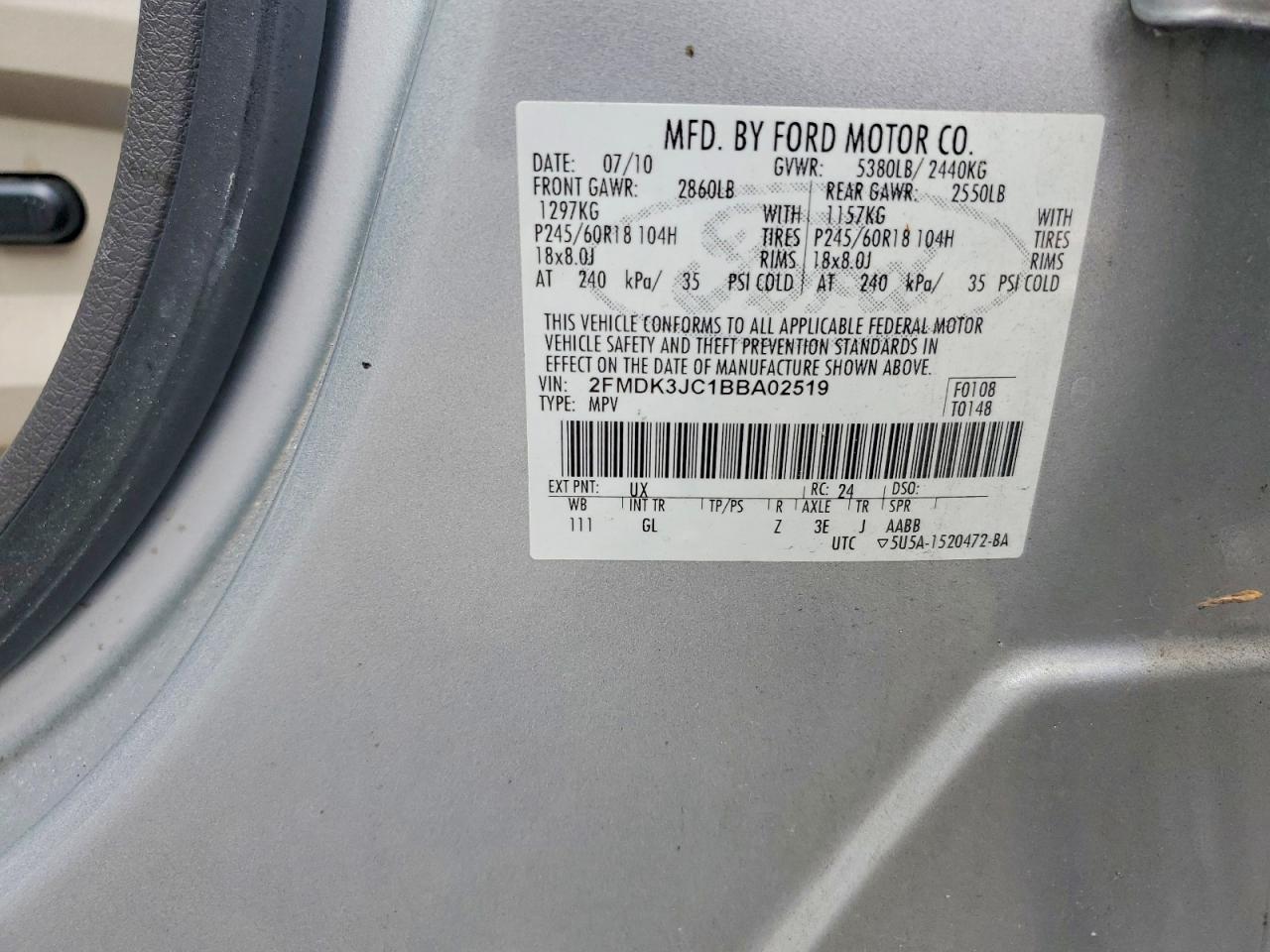 2011 FORD EDGE SEL photo 23