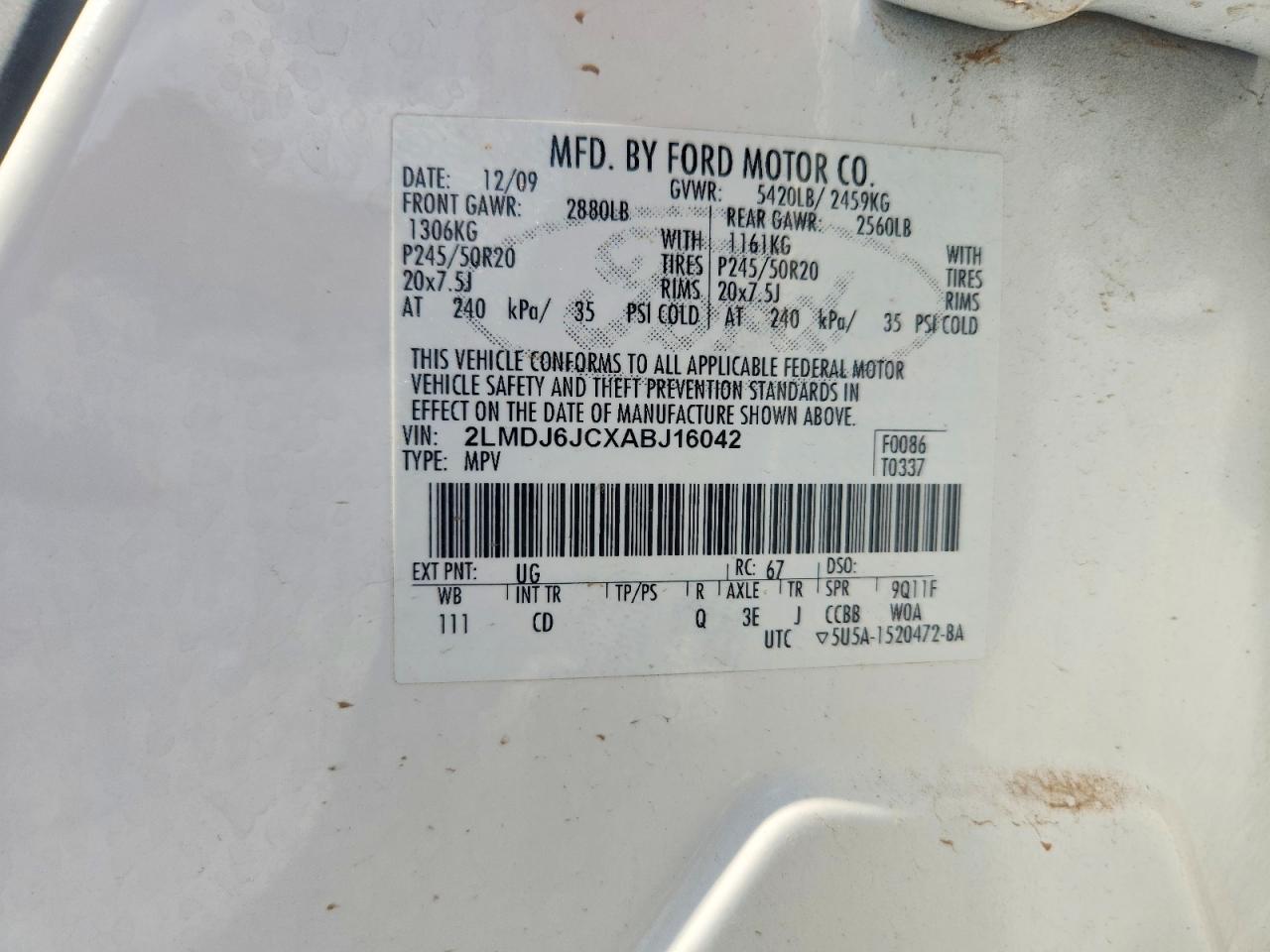 2010 LINCOLN MKX photo 37