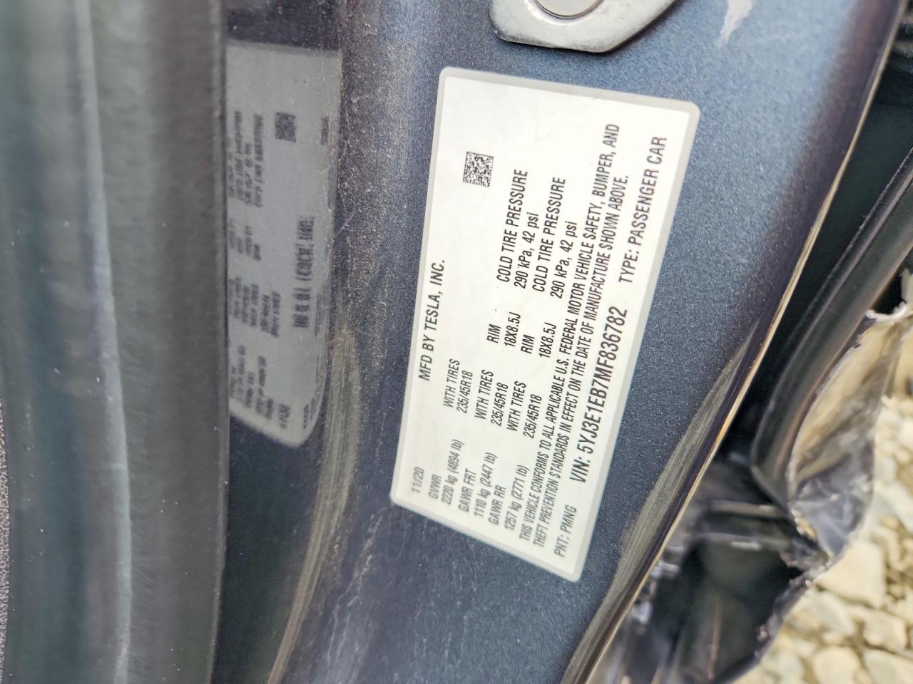 2021 TESLA MODEL 3 photo 23